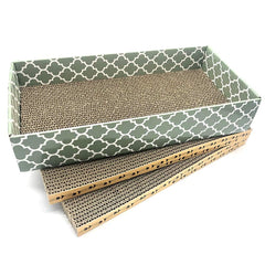 MECOOL cat scratcher cardboard lounge shows a durable corrugated surface for extended scratching sessions