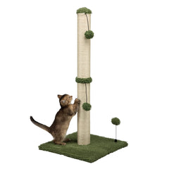 MECOOL 34-inch cat scratching post for vertical scratching and play.