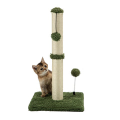 MECOOL cat scratching post, 22in tall, sturdy base for kittens.