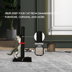 MECOOL cat scratching post base provides stable, tip-resistant standing on floors.
