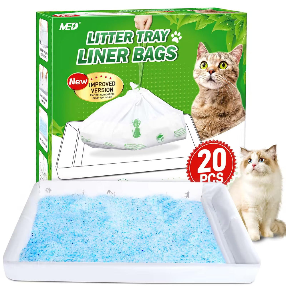 MED litter box liners with drawstring closure for quick disposal and mess control