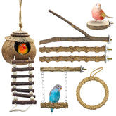 MEDHAW coconut nest hut with ladder for small birds, cozy resting space