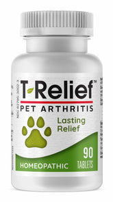 MediNatura T-Relief tablets for dogs support joint comfort.