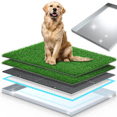 Meegood stainless steel tray with grass pad for 34x23.6 inches, sturdy and easy to clean.