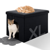 MEEXPAWS cat litter enclosure exterior front view conceals litter box and odors.