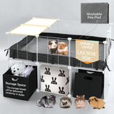 MEEXPAWS guinea pig playpen lid and top shelves aid potty training