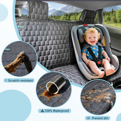 Meginc seat cover with headrest straps for quick, secure installation.