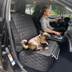Meginc front seat covers with side flaps, extra protection for dogs during travel.