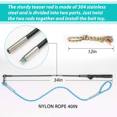 Meieke Flirt Pole nylon rope head ready for swift chasing and tug games.