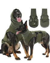 Meifsou dog anxiety vest with hood on dog offering calm, secure fit