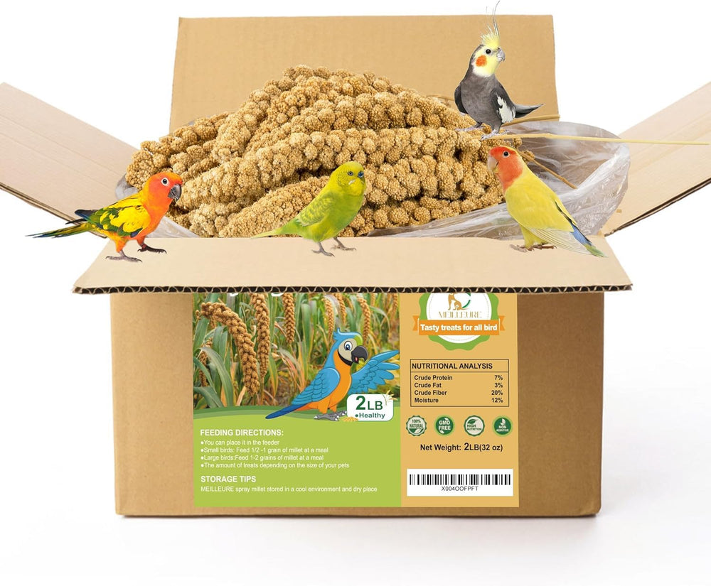 MEILLEURE spray millet parakeet-treat supports daily energy for birds.