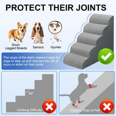MEJYJEM dog stairs foam-core cushions joints during climbs for comfortable access.