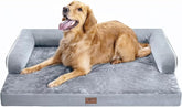 MEKIY large orthopedic dog bed with foam support for joint comfort.