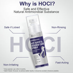 Mekseks alcohol-free wound spray reduces stinging during application for calmer pets.