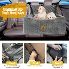 Melafa365 dog car seat features an elevated cushion design for better visibility.