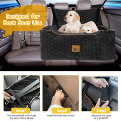 Melafa365 dog car seat elevated cushion improves visibility and reduces travel anxiety.