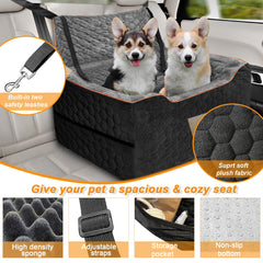 melafa365 dog car seat two-safety-leashes keeps pets secure during trips