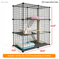Melaid DIY Modular Cat Playpen side-door opening highlights easy feeding and litter access
