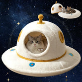 Mellownido UFO cat bed design offers a cozy, secluded retreat for cats.