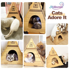 Mellownido Cat House private cave design provides a secure hideaway for calm naps.