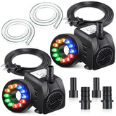 Meonum 2-pack 10W submersible pump with LEDs for night fountains