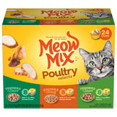 Meow Mix Poultry Entrée cup with easy-open lid for quick serving