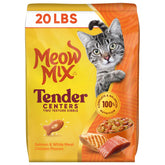 Meow Mix Tender Centers salmon and white meat chicken bag entices meals