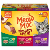 Meow Mix Tender Favorites Poultry & Beef variety pack cups ready for meals