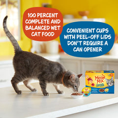 Meow Mix Tender Favorites real-tuna-shrimp-sauce: savory flavor enriched with vitamins.