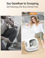 Sealed waste bin and odor control in Meowant litter box for fresher spaces