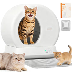 Meowant self-cleaning litter box main unit with automatic cycle and safety features