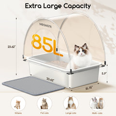 Meowant extra large 85-liter litter box ideal for big cats and multi-cat homes.