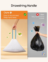 Meowant thick puncture-resistant liner reduces leakage during scooping.