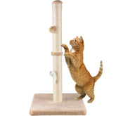 MeowHomm 32-inch tall cat scratching post in yellow for full-body stretching