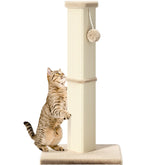 MeowHomm cat scratching post 32-inch tall with sisal rope for satisfying vertical scratching.