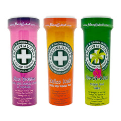 Meowijuana catnip bundles in bottle front, inviting playful sessions.