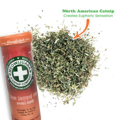 Meowijuana Paw Natural OG catnip buds reveal organic origins and natural enrichment.
