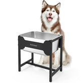 MeoWriental elevated dog water bowl with 2.5-gallon capacity for large breeds.