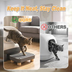 MeowWhimsy Cat Ramp with filter design traps litter at exit for cleaner floors.