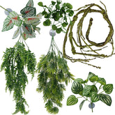 MEPHAN reptile plant large leaves for realistic terrarium decor and safe enrichment.