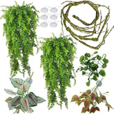 MEPHAN reptile plants large leaves vines for terrarium decor and enrichment.