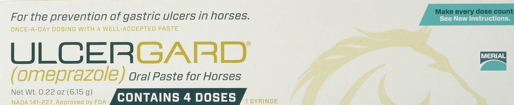Merial UlcerGard paste syringe cinnamon-flavored omeprazole for gastric ulcer prevention in horses