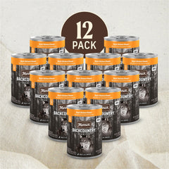Merrick Backcountry pack of 12 cans display for convenient multi-meal sourcing.