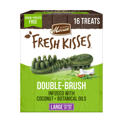 Merrick Fresh Kisses packaging box showing large-dog dental chews