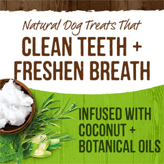 Merrick Fresh Kisses double-brush dental chews close-up highlighting texture.