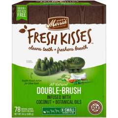 Close-up of dental texture from Merrick Fresh Kisses showing plaque-scrubbing design