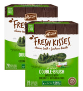 Merrick Fresh Kisses double-brush toy breed pack promotes cleaner teeth as dogs chew