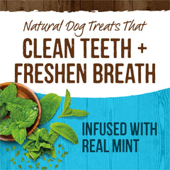 Merrick Fresh Kisses mint-infused dental chews for small dogs with mint aroma