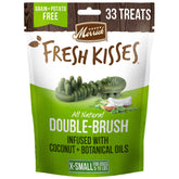 Merrick Fresh Kisses packaging front promotes fresh breath for tiny dogs