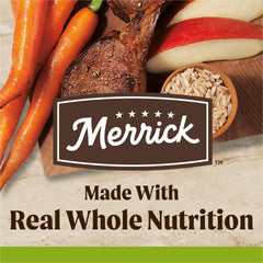 Merrick Healthy Grains real lamb ingredient close-up highlighting protein source for energy